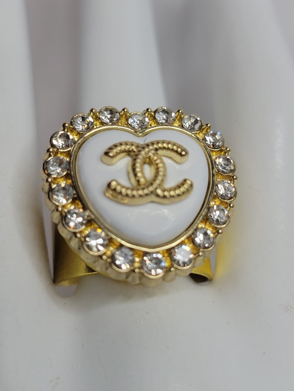 Chanel Button, Custom Ring, Adjustable - Picture 3 of 4